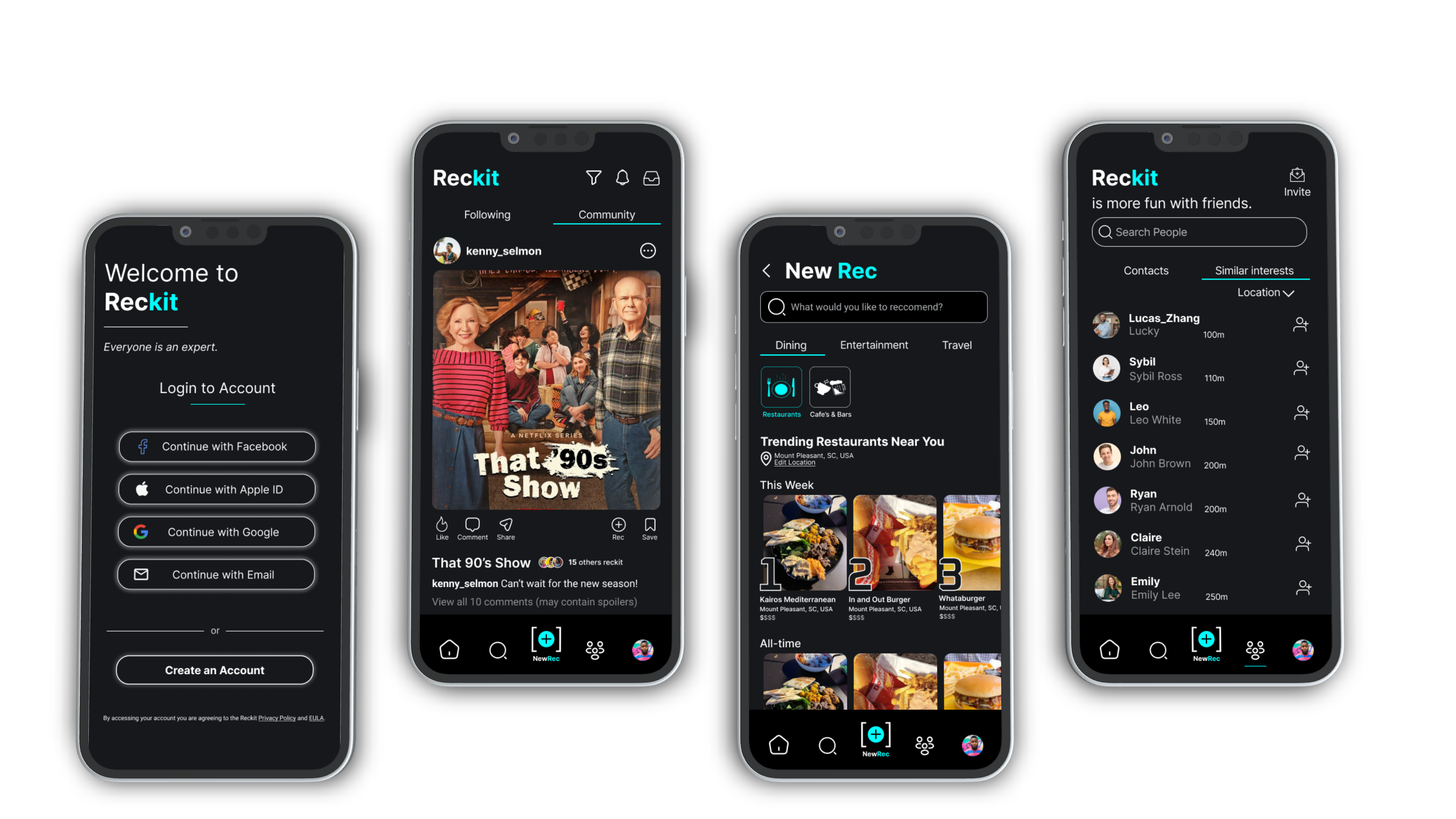 Redesigned Reckit App Mockup